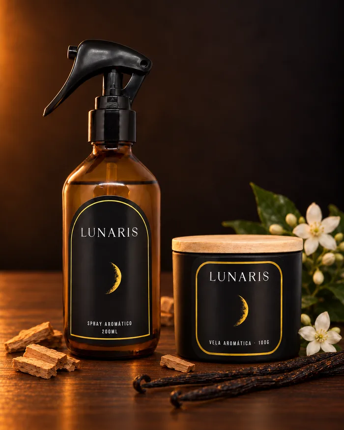 Spray e vela Lua minguante com jasmim