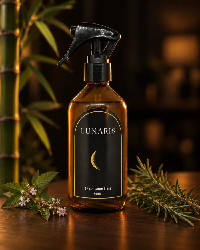 Spray Lua crescente entre bambus